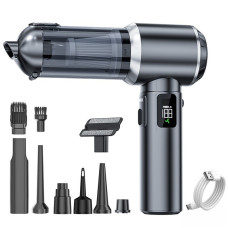 Автомобильный пылесос 4 в 1 аккумуляторный 6000 мАч, черный