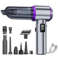 Автомобильный пылесос 4 в 1 аккумуляторный 6000 мАч, серый