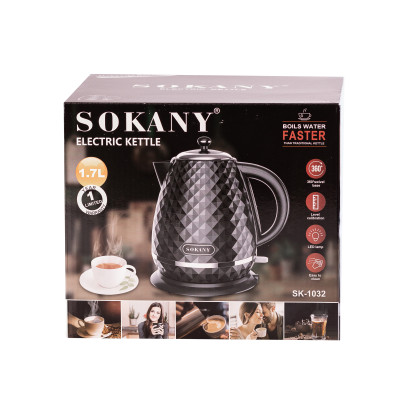 Електрочайник Sokany SK-1032 безшумний 1,7л, білий Електрочайник Sokany SK-1032 безшумний 1,7л, білий