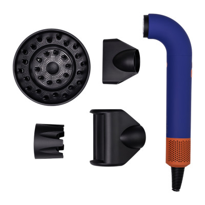 Фен-стайлер для волос Super Hairdryer 1600 Вт 4 насадки, синий