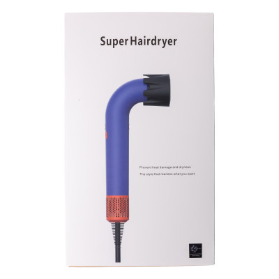 Фен-стайлер для волос Super Hairdryer 1600 Вт 4 насадки, синий