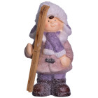 Новорічна фігурка Хлопчик з лижами порцелянова 12*10*22 см