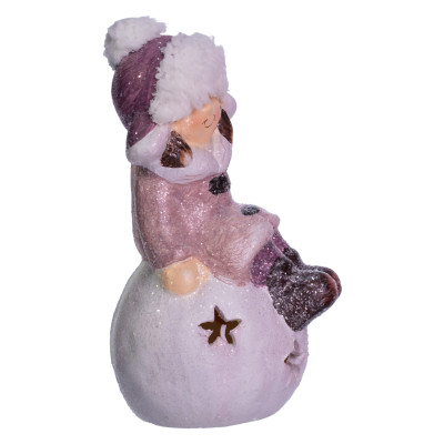 Декоративна фігурка з підсвіткою Дівчинка на сніжній кулі порцелянова 7*7*16 см Декоративна фігурка з підсвіткою Дівчинка на сніжній кулі порцелянова 7*7*16 см