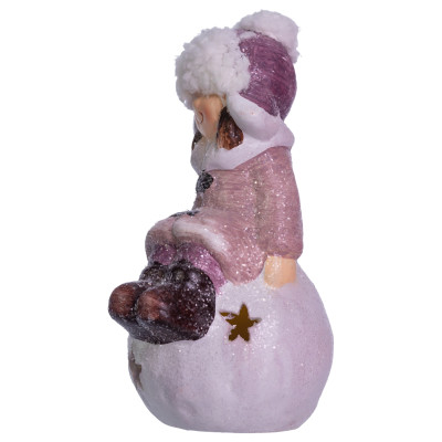 Декоративна фігурка з підсвіткою Дівчинка на сніжній кулі порцелянова 7*7*16 см Декоративна фігурка з підсвіткою Дівчинка на сніжній кулі порцелянова 7*7*16 см