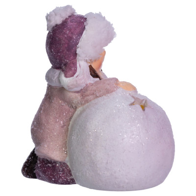 Новорічна фігурка з підсвіткою Дівчинка біля сніжної кулі порцелянова 11*7*12 см Новорічна фігурка з підсвіткою Дівчинка біля сніжної кулі порцелянова 11*7*12 см