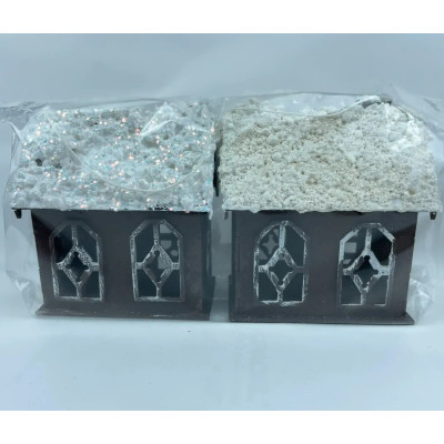 Будиночок декоративний новорічний дерев'яний 5*12*20 см, шоколад