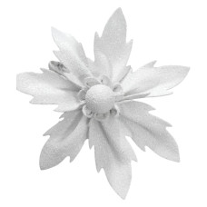 Декоративный цветок Пуансеттия 12 см, белый