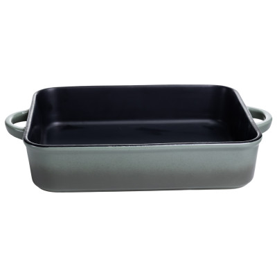 Форма для выпечки из фарфора с ручками 29.5*23.5*6.5 см, оливковый