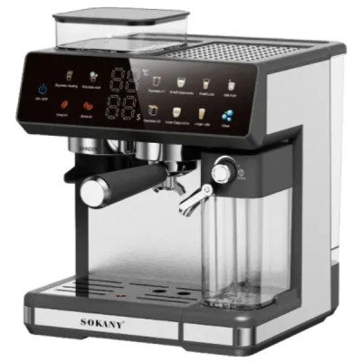 Кавомашина електрична SOKANY SK-04032 ріжкова з сенсорним керуванням 1800 Вт