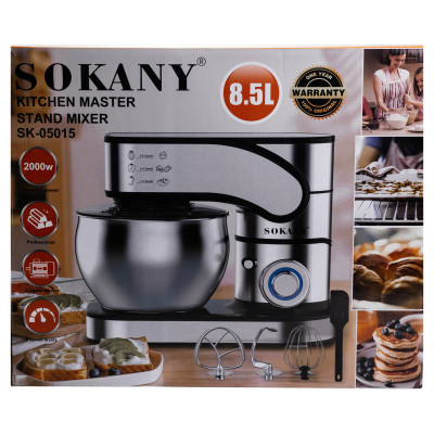Міксер планетарний Sokany SK-05015 з чашею на 8.5 л 2000 Вт Міксер планетарний Sokany SK-05015 з чашею на 8.5 л 2000 Вт