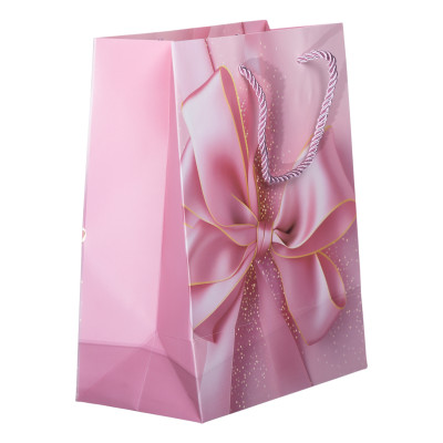 Подарунковий пакет з бантом 18*10*22.5 см 12 штук в упаковці Подарунковий пакет з бантом 18*10*22.5 см 12 штук в упаковці