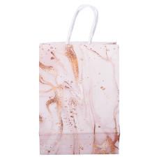 Подарочный пакет крафтовый 12 штук в упаковке 15*8*21 см, розовый