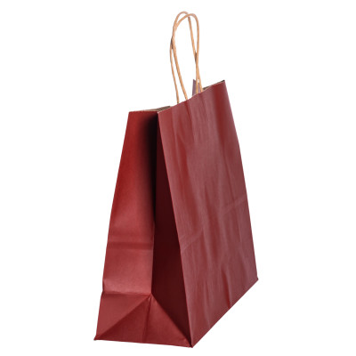 Подарунковий пакет 31*12*25 см крафтовий 12 штук в упаковці, червоний