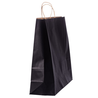 Подарунковий пакет 42*14*40 см крафтовий 12 штук в упаковці, чорний Подарунковий пакет 42*14*40 см крафтовий 12 штук в упаковці, чорний