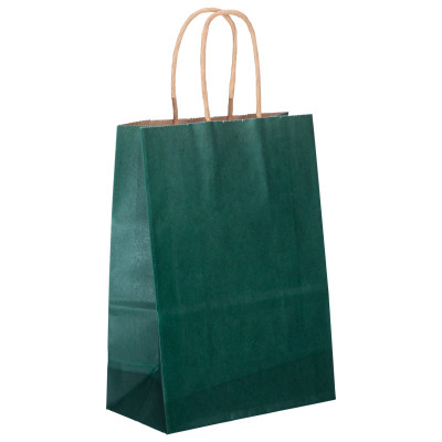 Подарунковий пакет крафтовий 15*8*21 см 12 штук в упаковці, зелений Подарунковий пакет крафтовий 15*8*21 см 12 штук в упаковці, зелений