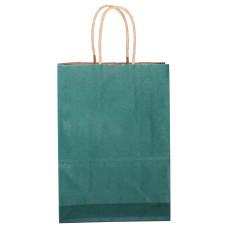 Подарочный пакет крафтовый 15*8*21 см 12 штук в упаковке, зеленый