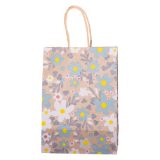 Подарочный пакет 15*8*21 см крафтовый 12 штук в упаковке, голубой