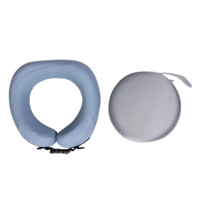 Подушка для шеи U-образная с кейсом для хранения, голубой