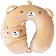 Дорожный набор 2 в 1 Bear подушка для шеи и маска для сна