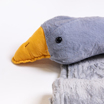 Подушка-игрушка Гусь-обнимусь с пледом 100*180 см, серый