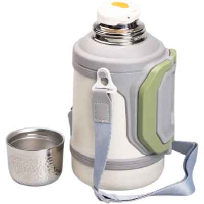 Термос для туризму Vacuum Cup 1,5 л з фліп кришкою та складаними ручками, сірий Термос для туризму Vacuum Cup 1,5 л з фліп кришкою та складаними ручками, сірий
