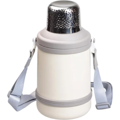 Термос для туризму Vacuum Cup 1,5 л з фліп кришкою та складаними ручками, сірий Термос для туризму Vacuum Cup 1,5 л з фліп кришкою та складаними ручками, сірий