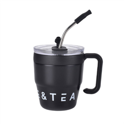 Термокружка Coffee & Tea 480 мл с трубочкой и двойным открыванием, черный
