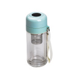 Термос стеклянный Hexagram 240 мл с двойными стенками и заварником, бирюзовый Термос стеклянный Hexagram 240 мл с двойными стенками и заварником, бирюзовый