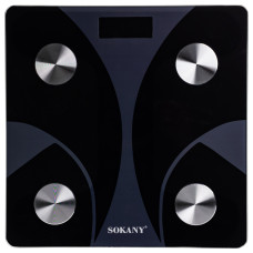 Фитнес-весы Sokany SK-19029B с поддержкой Bluetooth из закаленного стекла, черный