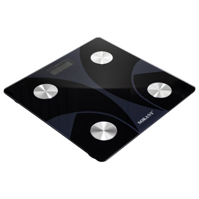 Фитнес-весы Sokany SK-19029B с поддержкой Bluetooth из закаленного стекла, черный