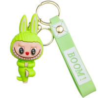 Брелок для ключів Лабубу Lime Green Yoga 4*8 см