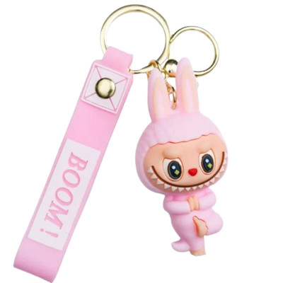 Брелок для ключів Лабубу Pink Yoga 4*8 см