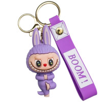 Брелок для ключів Лабубу Purple Yoga 4*8 см