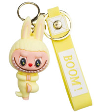 Брелок для ключів Лабубу Yellow Yoga 4*8 см