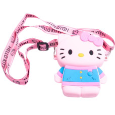 Детская сумочка Hello Kitty силиконовая на молнии 13*10*3 см, розовый
