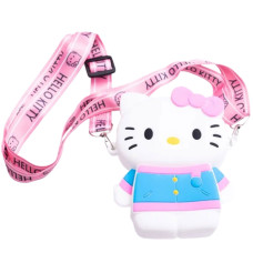 Детская сумочка Hello Kitty силиконовая на молнии 13*10*3 см, белый