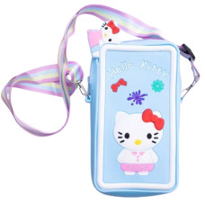 Сумочка-футляр для телефона Hello Kitty силиконовая на молнии 17*9*2 см, голубой