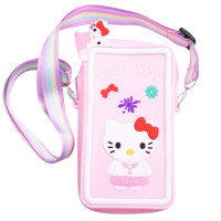 Сумочка-футляр для телефону Hello Kitty силіконова на блискавці 17*9*2 см, рожевий