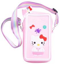 Сумочка-футляр для телефона Hello Kitty силиконовая на молнии 17*9*2 см, розовый