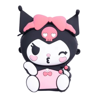 Детская сумочка Kuromi силиконовая на молнии 15*10*3 см, черный