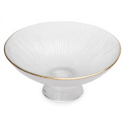 Тарілка для фруктів скляна на ніжці 24.5*10.5 см Тарілка для фруктів скляна на ніжці 24.5*10.5 см