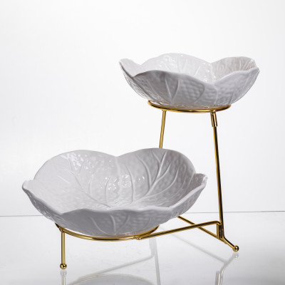 Фруктовница фарфоровая на 2 яруса 35*25*26 см Фруктовница фарфоровая на 2 яруса 35*25*26 см