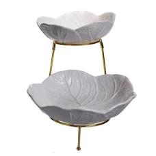 Фруктовница фарфоровая на 2 яруса 35*25*26 см