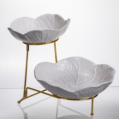 Фруктовница фарфоровая на 2 яруса 35*25*26 см Фруктовница фарфоровая на 2 яруса 35*25*26 см