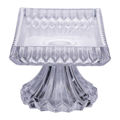 Фруктовница на ножке из толстого стекла 28,5*15*13 см прямоугольная Фруктовница на ножке из толстого стекла 28,5*15*13 см прямоугольная