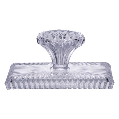 Фруктовница на ножке из толстого стекла 28,5*15*13 см прямоугольная Фруктовница на ножке из толстого стекла 28,5*15*13 см прямоугольная