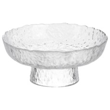 Фруктовниця на ніжці Ice Textured 15 см з крижаною текстурою скла