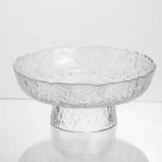 Фруктовница на ножке Ice Textured 15 см с ледяной текстурой стекла