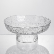 Фруктовница на ножке Ice Textured 20 см с ледяной текстурой стекла