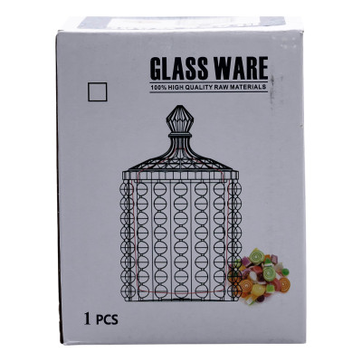 Цукерниця із кришталевого скла Crystal Imperial зі скляною кришкою15 см